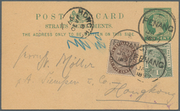 06347 Malaiische Staaten - Penang: 1897 Used Postal Stationery Card 1c. Green Of Straits (issued In 1885) - Penang