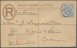 06348 Malaiische Staaten - Penang: 1899, Postal Stationery Registered Envelope 5c. Of Straits, Uprated 189 - Penang