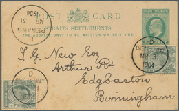 06358 Malaiische Staaten - Penang: 1904 DATO KRAMAT: Postal Stationery Card KEVII. 1c. Green Of Straits Us - Penang