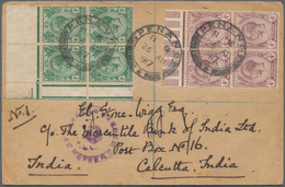 06374 Malaiische Staaten - Penang: 1917 (26.8.), Straits Settlements KGV 1c. Green And 4c. Purple Both In - Penang