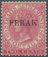 06486 Malaiische Staaten - Perak: 1884-91 QV 2c. Bright Rose With Overprint Variety "FERAK" For PERAK, And - Perak