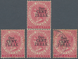 06496 Malaiische Staaten - Perak: 1889, Straits Settlements QV 2c. Bright Rose With Wmk. Crown CA With Bla - Perak