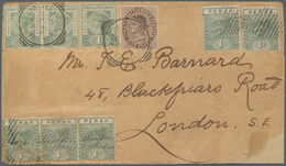 06509 Malaiische Staaten - Perak: 1895 TELUK ANSON: Cover To London Via Penang Franked With Five Perak 189 - Perak