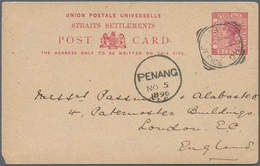 06516 Malaiische Staaten - Perak: 1896, Strait Settlements Postal Stationery Postcard From Taiping, Perak - Perak