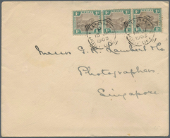 06543 Malaiische Staaten - Perak: 1903, 1c. Grey/green, Horiz. Strip Of Three, 3c. Printed Matter/sample R - Perak