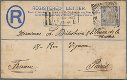 06545 Malaiische Staaten - Perak: 1903, 5c Registered Stat. Envelope (small Stains) Uprated With 8 C Tiger - Perak