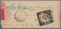 06567 Malaiische Staaten - Perak: 1908 (26.9.), Chinese Redband Cover Bearing Tiger Stamp 3c. Brown Used F - Perak