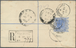 06573 Malaiische Staaten - Perak: 1909, Registered Stationery Envelope Uprated By 4c. Grey/scarlet, Used F - Perak
