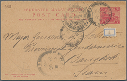 06575 Malaiische Staaten - Perak: 1910 (26.10.), Reply Postcard 3c.+3c. Tiger Used From TELUK ANSON To Ban - Perak