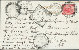 06584 Malaiische Staaten - Perak: 1911, Ppc Addressed To London Franked With 3c Tiger Tied By INTAN Datest - Perak