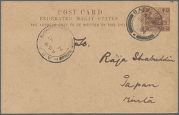 06611 Malaiische Staaten - Perak: 1920/1924, PAPAN: Federated Malay States Stat. Postcard Tiger 2c. Brown - Perak