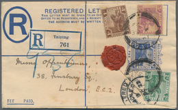 06613 Malaiische Staaten - Perak: 1922 (4.9.), Federated Malay States Registered Letter 10c. Blue Tiger Up - Perak