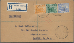 06614 Malaiische Staaten - Perak: 1923 (15.8.), Tiger Stamps 10c. Blue, 6c. Orange And 2c. Green Used On R - Perak