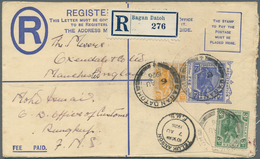 06623 Malaiische Staaten - Perak: 1926 (6/8): Bagan Datoh, FMS 12c Registered Envelope To Manchester, Upra - Perak