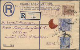 06628 Malaiische Staaten - Perak: 1928 (18.5.), Federated Malay States Registered Letter 12c. Blue Tiger U - Perak