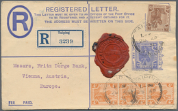 06644 Malaiische Staaten - Perak: 1931 (29.4.), Federated Malay States Registered Letter 12c. Blue Tiger U - Perak