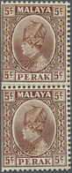 06662 Malaiische Staaten - Perak: 1935, 5c. Brown Coil Join, Top Stamp Hinge Remnant, Lower Piece Unmounte - Perak