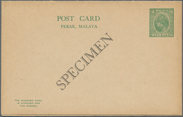 06678 Malaiische Staaten - Perak: 1936, 2 C Green Postal Stationery Card Together With 2 C/2 C Green Posta - Perak