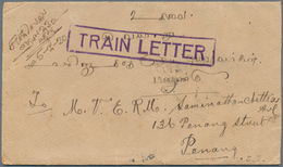 06680 Malaiische Staaten - Perak: 1936/1950, Three Letters All Stamped With Different "TRAIN LETTER" Marks - Perak