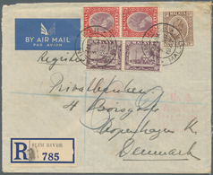 06684 Malaiische Staaten - Perak: 1937 Registered Airmail Cover From SLIM RIVER (Post Office Since 1.1.37) - Perak