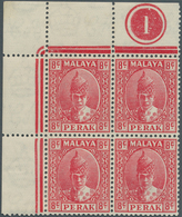 06692 Malaiische Staaten - Perak: 1938/1939, Definitives Sultan Iskandar, 1c. Black, 2c. Orange, 3c. Green - Perak