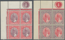 06693 Malaiische Staaten - Perak: 1938/1941, Sultan Iskander Definitives Twelve Different Blocks Of Four E - Perak