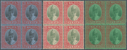 06696 Malaiische Staaten - Perak: 1938/1941, Sultan Iskandar Definitives Complete Set Of 19 In Blocks Of F - Perak