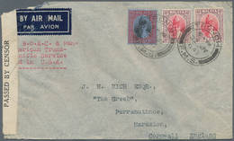 06739 Malaiische Staaten - Perak: 1940, THE WARTIME PERIOD, Cover (faults) Carried By BOAC To Hongkong Via - Perak