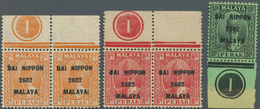 06784 Malaiische Staaten - Perak: 1942, JAPANESE OCCUPATION: Sultan Iskandar Definitives With Black Opt. ' - Perak