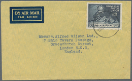 06803 Malaiische Staaten - Perak: 1949, 10 Purple UPU, Single Franking On Cover From KUALA KANGSAR, 15.FEB - Perak