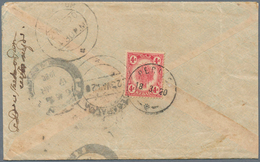 06834 Malaiische Staaten - Perlis: 1920 Cover From PERLIS To India Franked On The Reverse By Kedah 4c. Red - Perlis