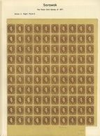 06846 Malaiische Staaten - Sarawak: 1871 3c. Brown/yellow Complete Sheet Of 100, Right Pane E From Stone 3 - Autres & Non Classés