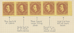 06853 Malaiische Staaten - Sarawak: 1875, Sir Charles Brooke Complete Set In Five Different TRANSFER TYPES - Autres & Non Classés