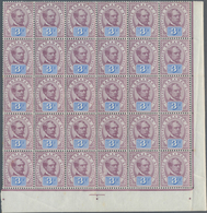 06860 Malaiische Staaten - Sarawak: 1880, Sir Charles Brooke Without Wmk. 3c. Purple/blue Block Of 30 From - Autres & Non Classés