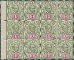 06866 Malaiische Staaten - Sarawak: 1891, 10c. Green/purple, Block Of Twelve With Adjoining Gutters, Fresh - Altri & Non Classificati