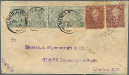 06874 Malaiische Staaten - Sarawak: 1896, Sir Charles Brooke 2c. Brown-red Two Singles Used On Cover With - Other & Unclassified