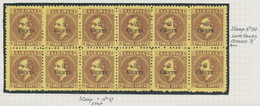 06877 Malaiische Staaten - Sarawak: 1899, 2c. On 3c. Brown/yellow, Unused Block Of Twelve Of Fresh Colour, - Autres & Non Classés