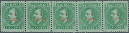 06883 Malaiische Staaten - Sarawak: 1899, Sir Charles Brooke 6c. Green/green Surcharged '4 CENTS' In A Hor - Autres & Non Classés