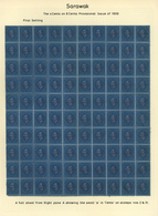 06884 Malaiische Staaten - Sarawak: 1899 Provisional 4c. On 8c. Bright Blue/blue, Complete Sheet Of 100 Fr - Sonstige & Ohne Zuordnung