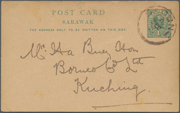 06891 Malaiische Staaten - Sarawak: 1903 SADONG: Commercially Used Postal Stationery Card 1c. Green To Kuc - Sonstige & Ohne Zuordnung