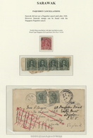 06898 Malaiische Staaten - Sarawak: 1918/1920, 2 X 2 C Green (SG 37), Tied By Cds PAQUEBOT / SINGAPORE, 25 - Other & Unclassified