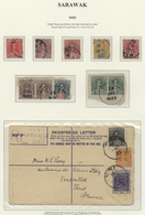 06902 Malaiische Staaten - Sarawak: 1919/1930, 12 C Ultramarine Registered Pse (formate G), Uprated With 5 - Andere & Zonder Classificatie