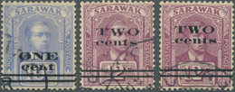 06912 Malaiische Staaten - Sarawak: 1923, Sir Charles Vyner Brooke 1st Printing Surcharges (bars 1¼ Mm Apa - Other & Unclassified