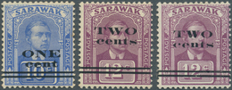 06914 Malaiische Staaten - Sarawak: 1923, Sir Charles Vyner Brooke 2nd Printing Surcharges (bars ¾ Mm Apar - Other & Unclassified