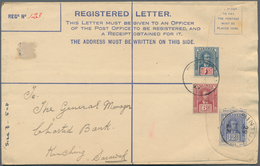 06919 Malaiische Staaten - Sarawak: 1927, 12 C Ultramarine Registered Pse (formate H), Uprated With 1 C Bl - Other & Unclassified