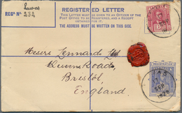 06927 Malaiische Staaten - Sarawak: 1929 (17.9.), Registered Letter 'Sir Charles Vyner Brooke' 15c. Blue U - Other & Unclassified