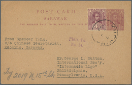 06937 Malaiische Staaten - Sarawak: 1931, 2 C Lilac Postal Stationery Card, Uprated With 4 C Brown-purple, - Other & Unclassified