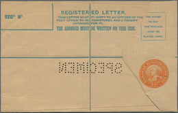 06951 Malaiische Staaten - Sarawak: 1934, 15 C Orange Registered Postal Stationery Envelope, Size 151x94mm - Other & Unclassified
