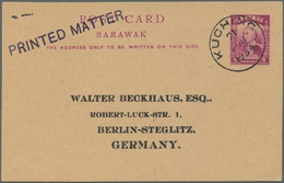 06954 Malaiische Staaten - Sarawak: 1934, 4 C Violet Postal Stationery Card, Sent As Printed Matter Withou - Other & Unclassified