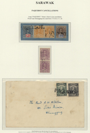 06957 Malaiische Staaten - Sarawak: 1936/1938, 2 C Green And 3 C Black (SG 107, 108), Tied By Single Line - Other & Unclassified